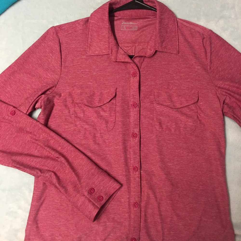 Long sleeve pink button up